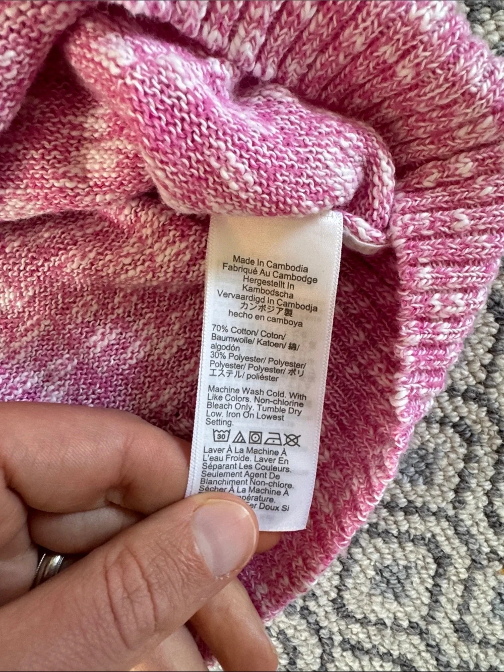 J. Crew Pink Marled V-Neck Button Front Cardigan
